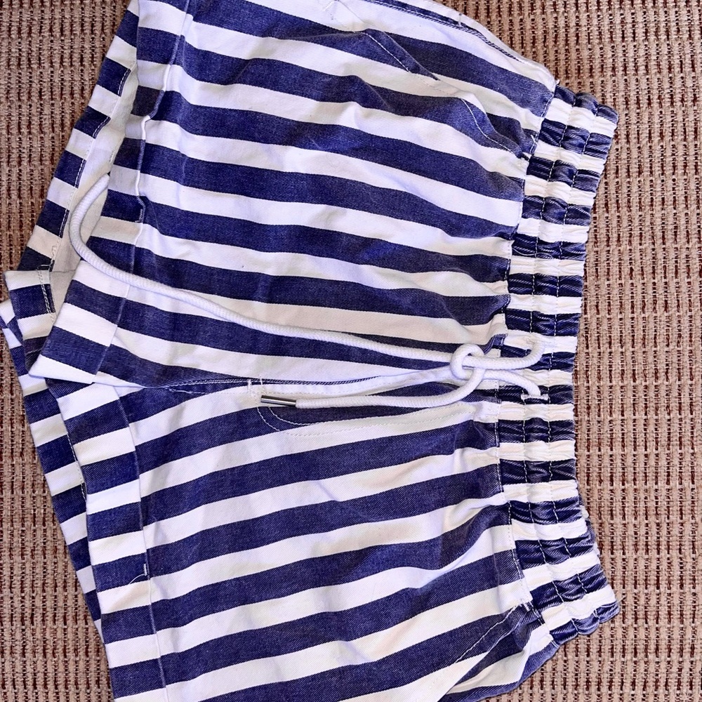 Striped Blue and White Shorts